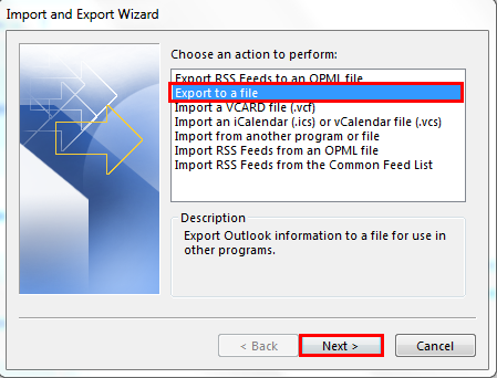 Export to file